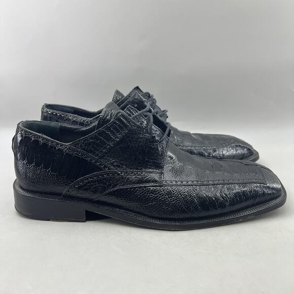 David Eden Hand Made Derby Dress Shoes Men Size 10 Black Leather Square Toe main image 7